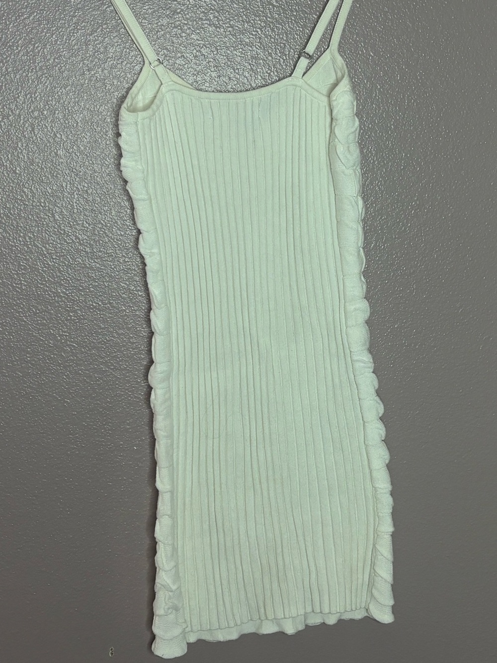 White Ruffled Spaghetti Strap Dress - Picture 2 of 2